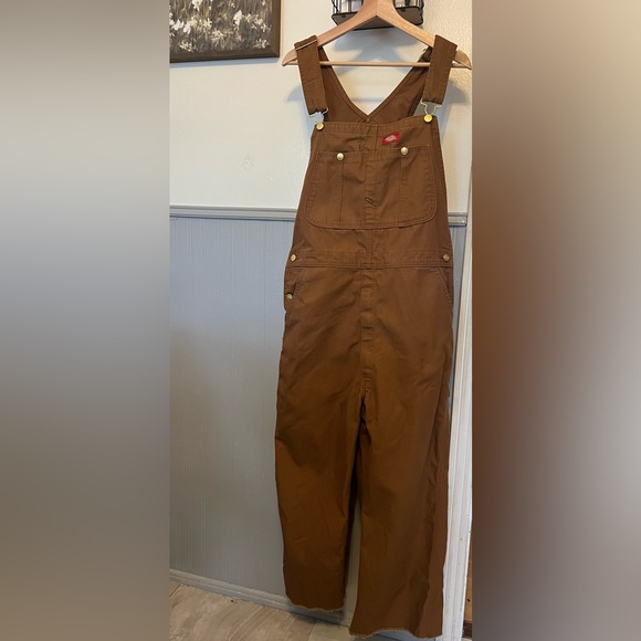 Dickies Bib Overalls / Brown Duck / Workwear / Size: 34x24 - Picture 3 of 12